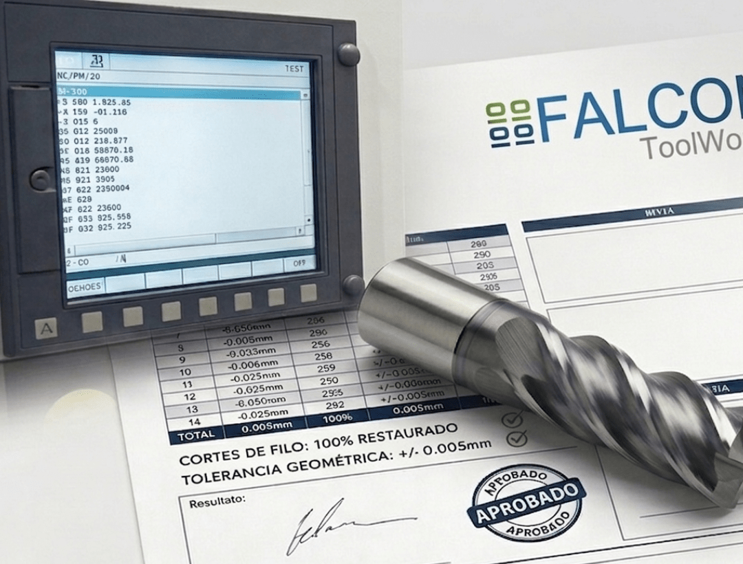 Control de calidad e inspección de fresa de carburo para mecanizado CNC con medición de precisión industrial